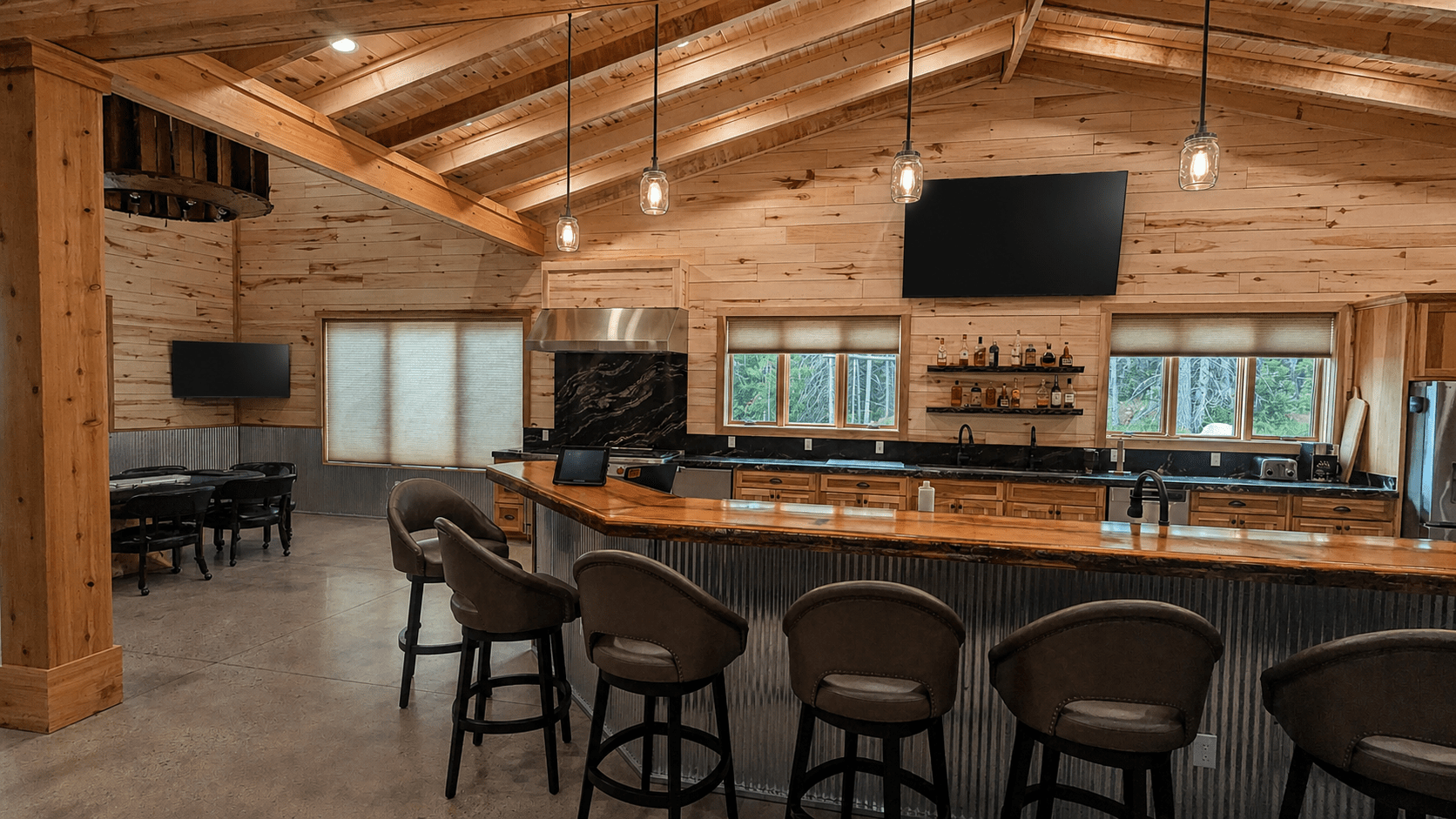 Cabin bar and kitchen with integrated Samsung displays