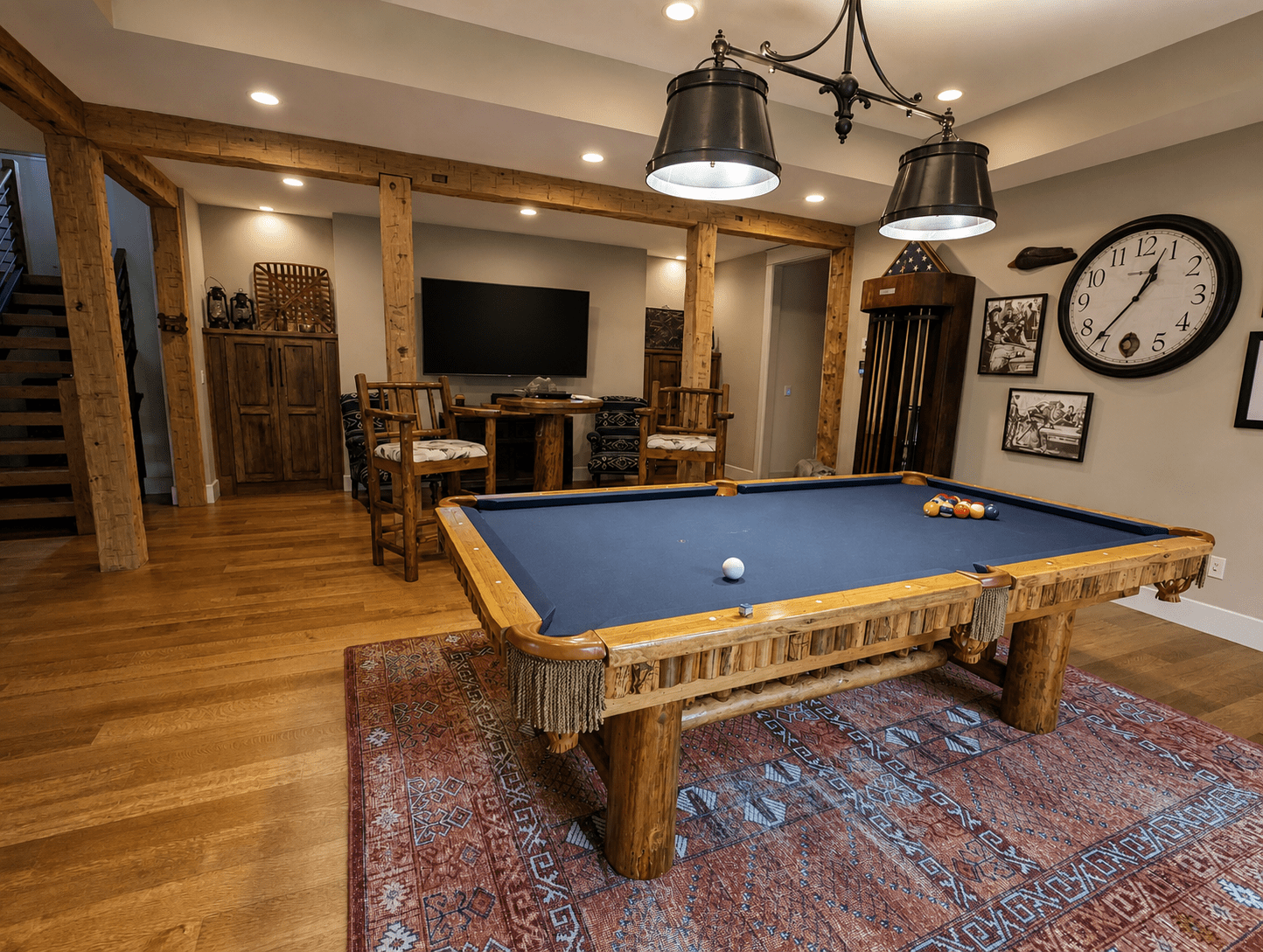 Davison cabin game room with an integrated display